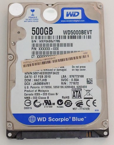 Scorpio blue 500gb hdd - scorpio,